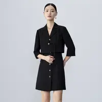 【丽公主】商场同款春秋新品西装版假两件式连衣裙N193A41001