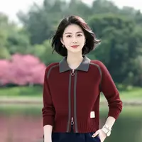 时尚休闲短外套女百搭针织衫开衫春装新款外搭上衣