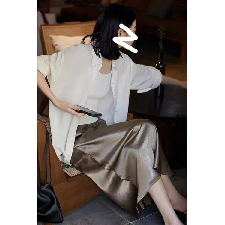 【运费险+松紧腰+拉链+侧开叉】高品质半身裙法式显瘦中长款A字裙