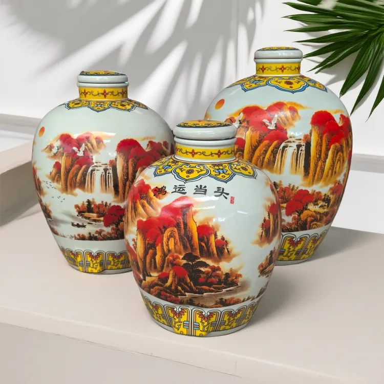 10斤20斤30斤50斤陶瓷泡酒瓶密封酒缸酒罐带龙头家用酒容器酒坛子