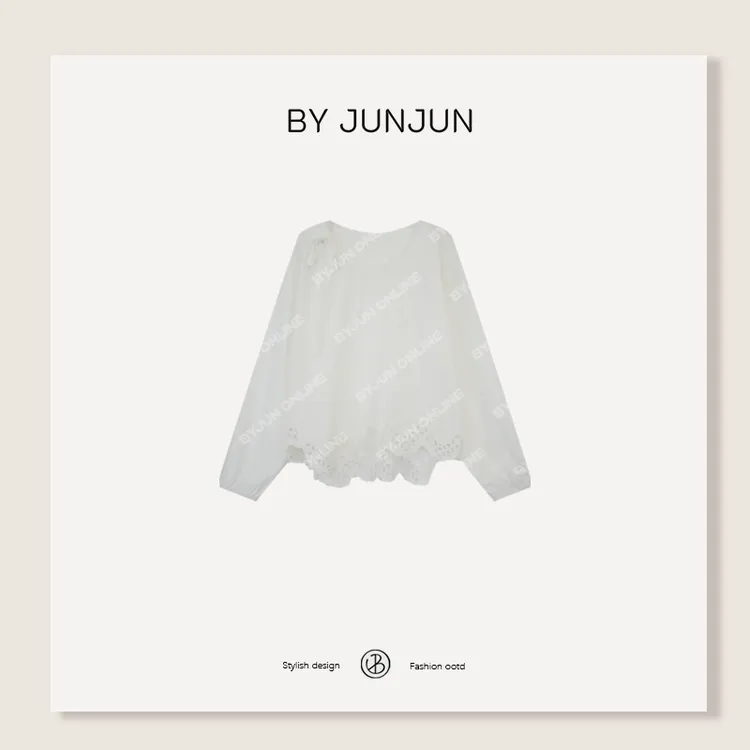 ByJunjun小众设计师 【卢浮画廊】镂空上衣