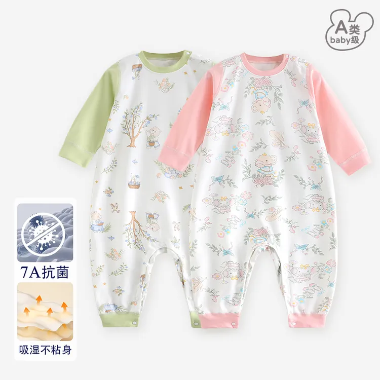 宝宝睡衣外出服新生儿衣服网红哈衣爬服婴儿连体衣春秋季外套男女