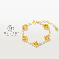 NANSHE/南奢 新中式古法蕾丝镂空四叶花精致手链 L1708