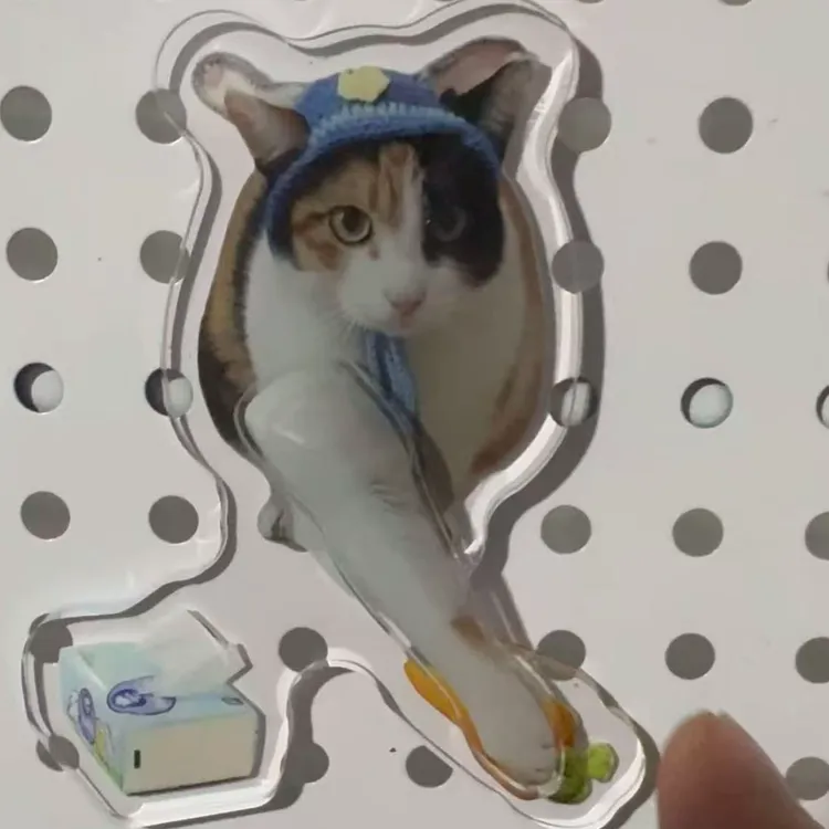 【包邮】开门小猫萝卜纸巾真棒察言观色旋转亚克力磁吸汽车外饰品