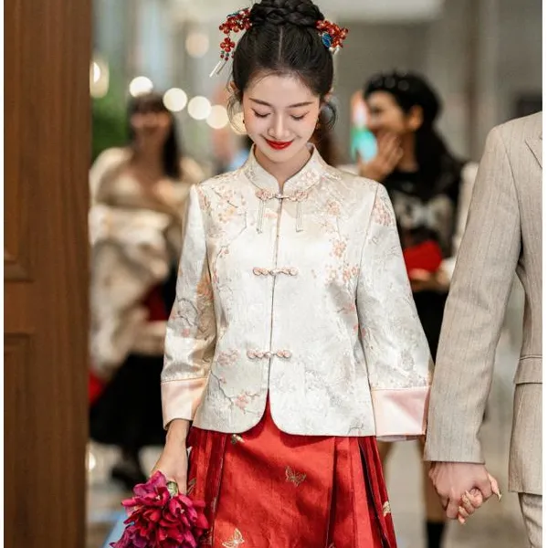 【舞斜阳Ⅱ】新中式国风上衣女马面裙婚服春秋汉服套装订婚礼服
