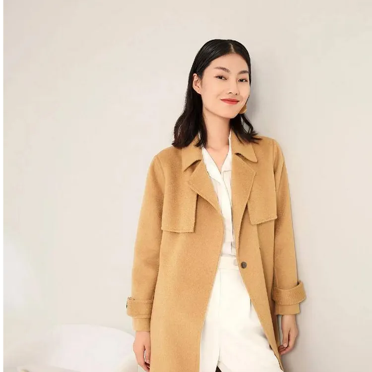 秋冬短款毛呢外套大码翻领呢大衣呢大衣宽松休闲气质