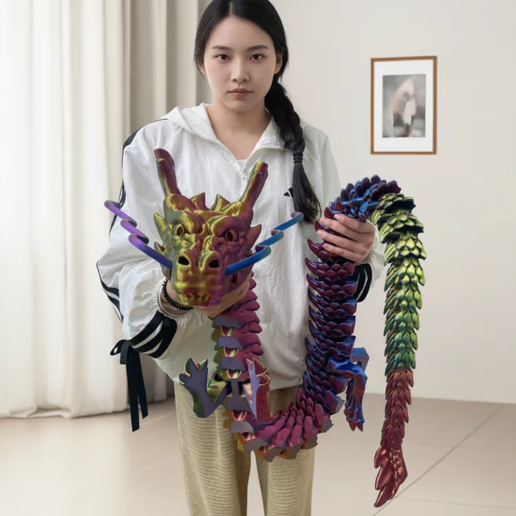 3D打印1.8米1.3米长中国龙定制款手办模型玩具盘龙鱼缸造景摆件