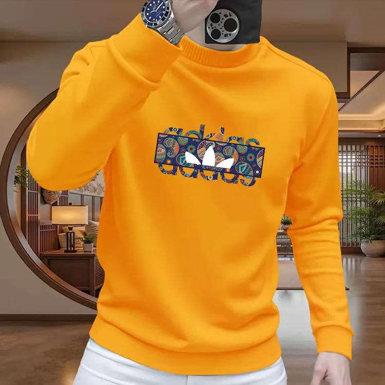 【一折专区】港风高街复古运动圆领卫衣秋冬加绒加厚保暖长袖上衣男