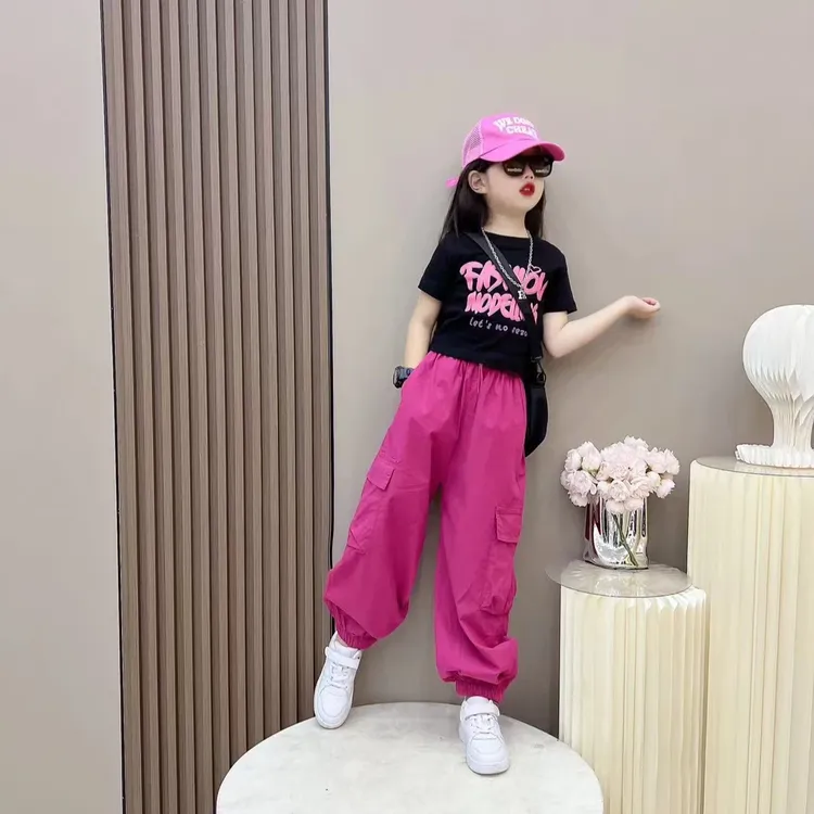 女童套装夏装洋气2025新款洋气儿童装夏季中大童休闲工装裤两件套