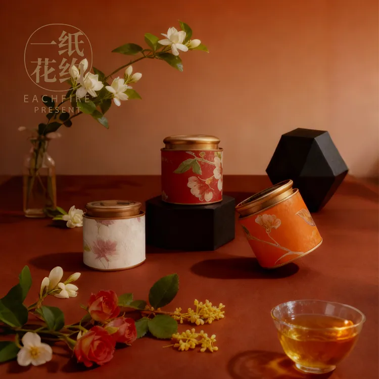 一纸花约特级茉莉花茶玫瑰金骏眉丹桂红茶养生茶手工小罐茶组合装