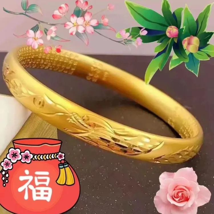 铜合金手镯 Z精品龙凤闭口手镯女款妈妈时尚古法传承精美龙凤呈祥