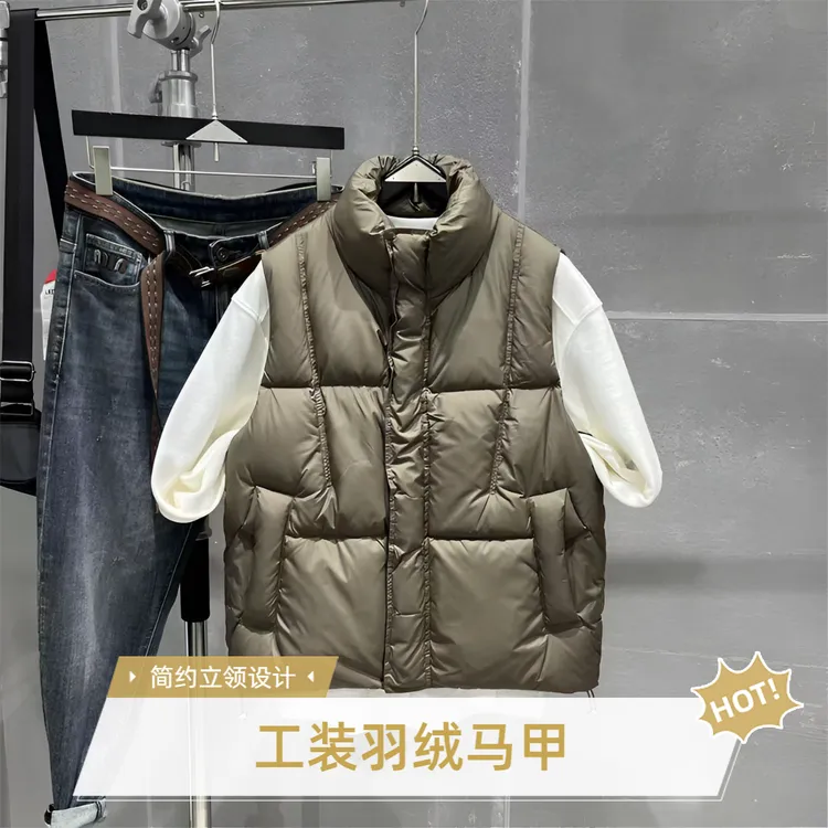 轻薄羽绒马甲2025美式工装痞帅休闲百搭加厚保暖防水免洗坎肩背心
