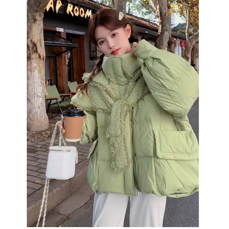 绿野仙踪 冬季新款清新少女棉衣棉袄简约可爱面包服加厚短外套女