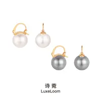 LuxeLoom/诗菀 铜合金仿珍珠耳饰 【花篮珠珠耳扣】耳环A0003