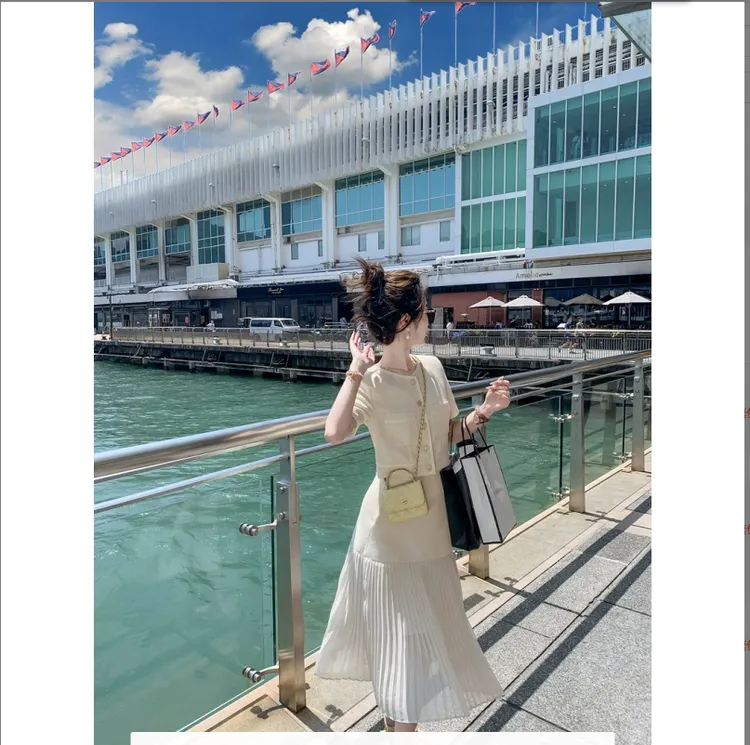 小香风高级感套装裙女2025夏季新款时尚雪纺拼接半身裙两件套裙装