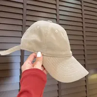 秋冬爆款 灯芯绒 棒球帽大帽檐 卡其色 显脸型小帽子 