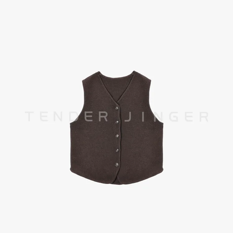 Tender Jinger｜线下专供 简约V领针织坎肩背心马甲T54FSS50534