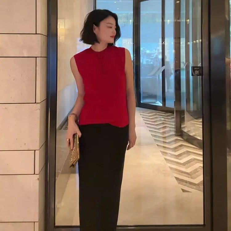 TANTAN 气质显瘦修身百搭无袖上衣ZX 2588