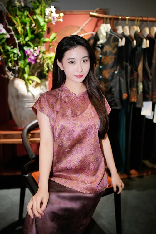 蓝大【绞缬】桑蚕丝无袖上衣7926