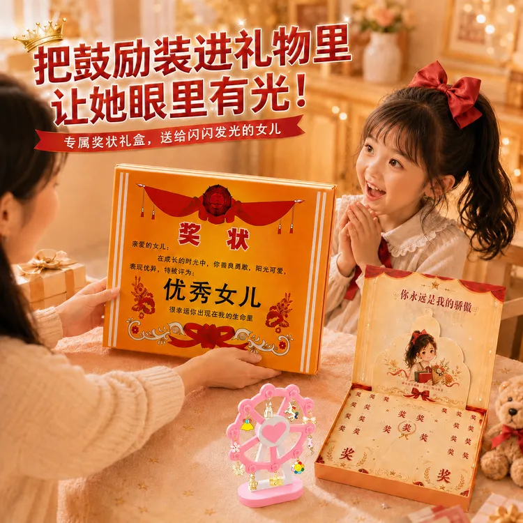 【六一儿童节礼物】奖状戳戳乐礼盒DIY手链洞洞乐公主城堡女孩玩具商品图