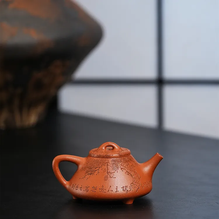 【顶蜀】子冶石瓢全手工宝山精挑红降坡丨宜兴紫砂壶高端茶器茶具