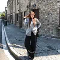 盈盈&南岛风大码女装休闲针织开衫上衣女秋季显瘦拼接外套ZYY2153