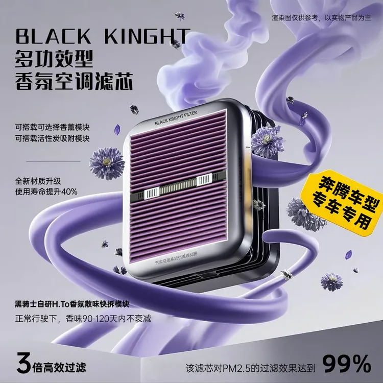 黑骑士【奔腾车型】专用多功能抑菌除霉可快拆香薰模块新款空调滤芯