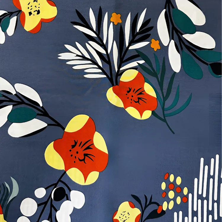 定制人造棉夏季休闲风花卉图案面料 手工DIY 薄款网红爆款 2米