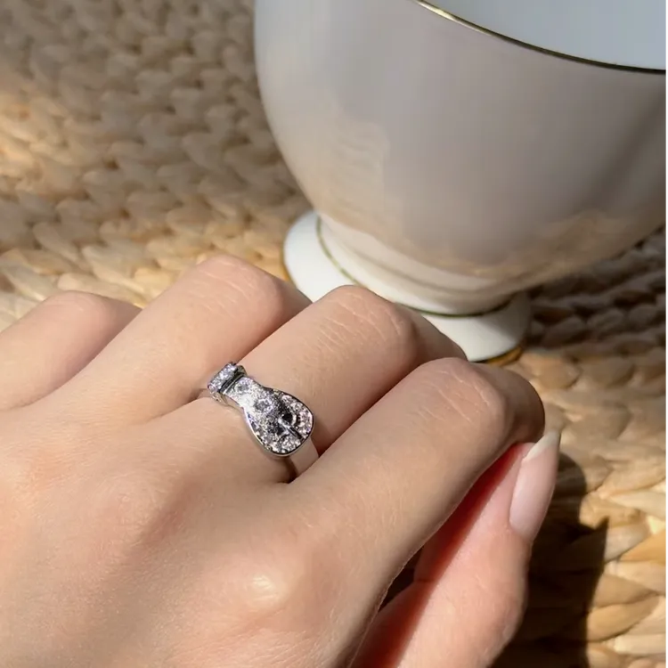 铜合金戒指 闪钻皮带戒指女款小众轻奢显白不掉色时尚开口戒指27