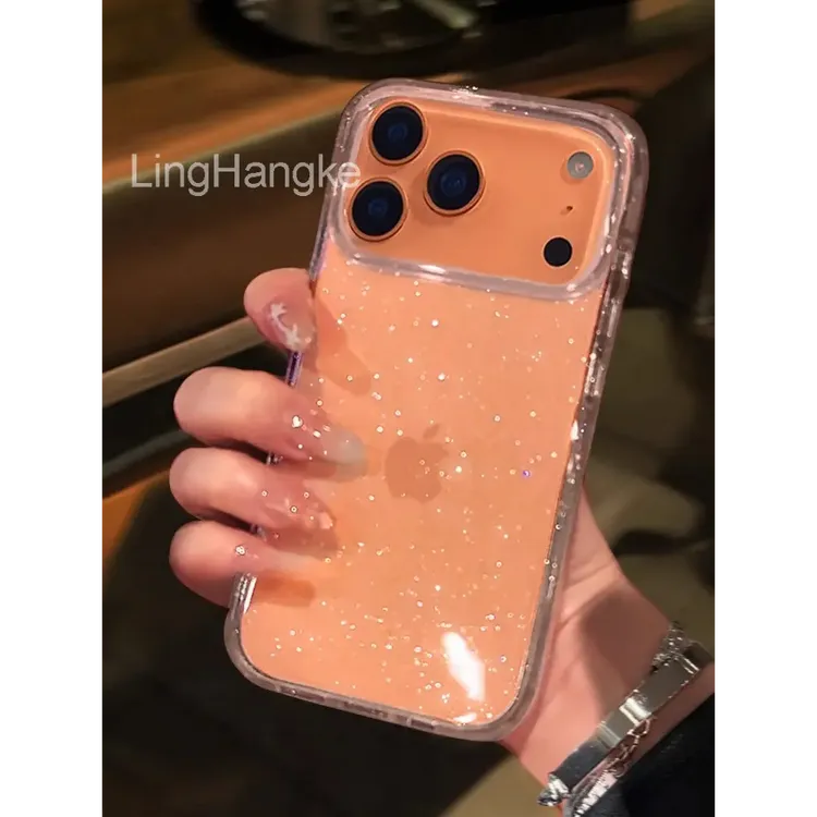 新款透明适用iphone17promax手机壳16promax气质女神爆款闪粉唯美