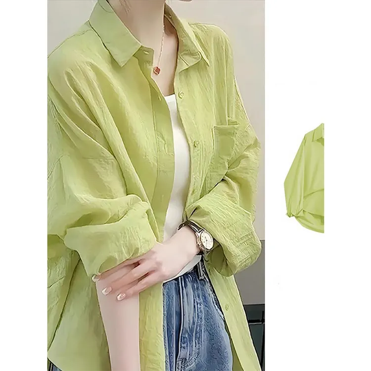 设计感防晒薄款长袖衬衫女2025年夏季新款洋气轻奢高级感法式上衣