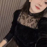黑色法式蕾丝方领拼接打底衫女2025秋季新款修身显瘦气质小衫上衣