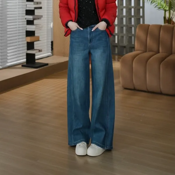 HELA AOMI “几何剪裁牛仔”高腰显瘦宽松弯刀牛仔裤CY5DC41371