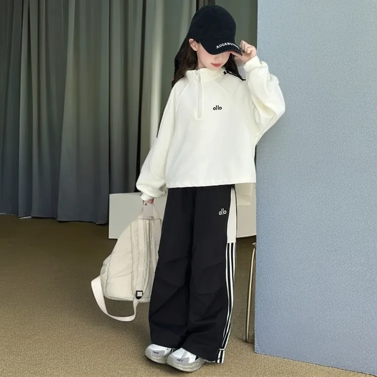 女童秋装套装2025新款初中生女孩初秋洋气卫衣外套女大童秋季衣裤