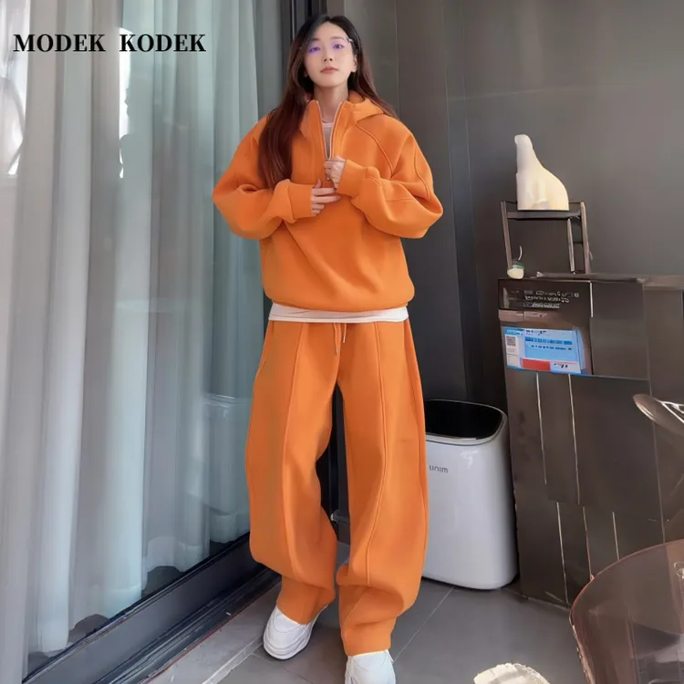 MODEK KODEK冬季新款男士百搭连帽衫高级感潮牌运动休闲长裤套装