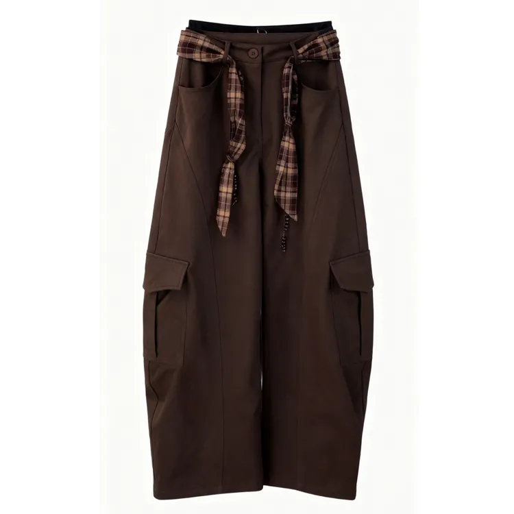 【初冬恋歌】秋冬新款潮流工装裤女休闲时尚弯刀裤3333常规款