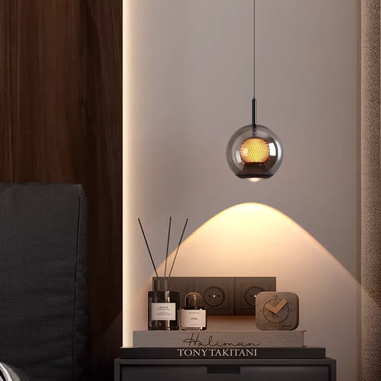 新款助眠卧室床头吊灯简约轻奢可升降意式极简高级感主卧伴睡吊灯