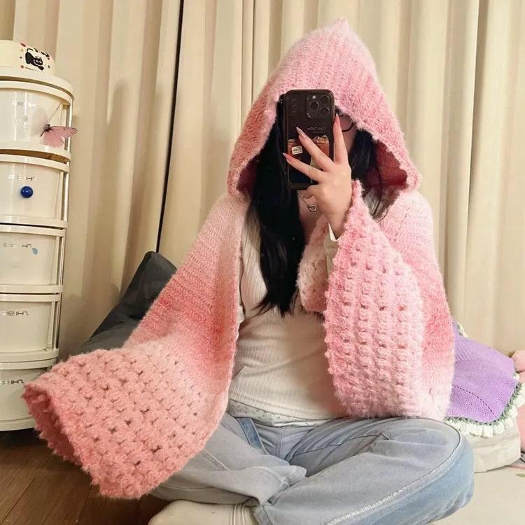 【蝴蝶斗篷】蝴蝶斗篷披肩手工编织diy材料含混纺七星毯送女生礼物