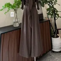 【浓郁老钱】休闲度假风高级感气质竖条纹裤子-6158-9