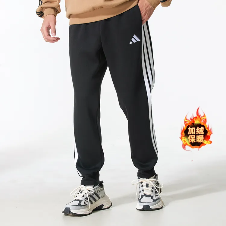 adidas阿迪达斯男裤2025秋季新款加绒运动裤休闲针织长裤 JD1861