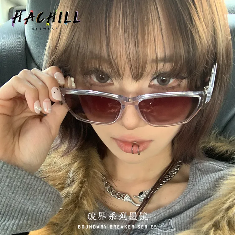哈超618新款大框方形太阳镜个性Hachill遮阳防紫外线墨镜