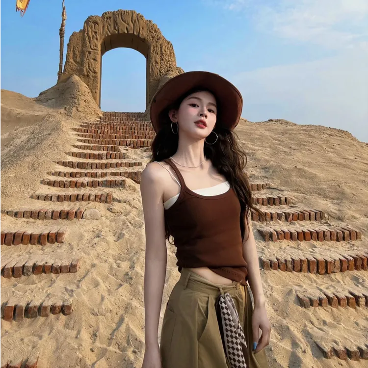 2025夏季新款时尚打底背心吊带气质显瘦洋气休闲百搭性感辣妹外穿