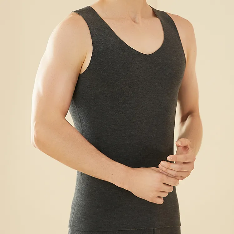 Miss Chen 德绒羊绒蚕丝AB面背心男 B7821