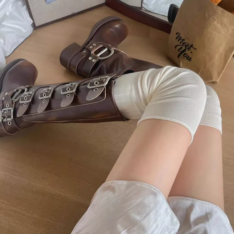 日系学院风长靴袜子少女白色堆堆袜显瘦保暖jk过膝长高筒袜女秋冬