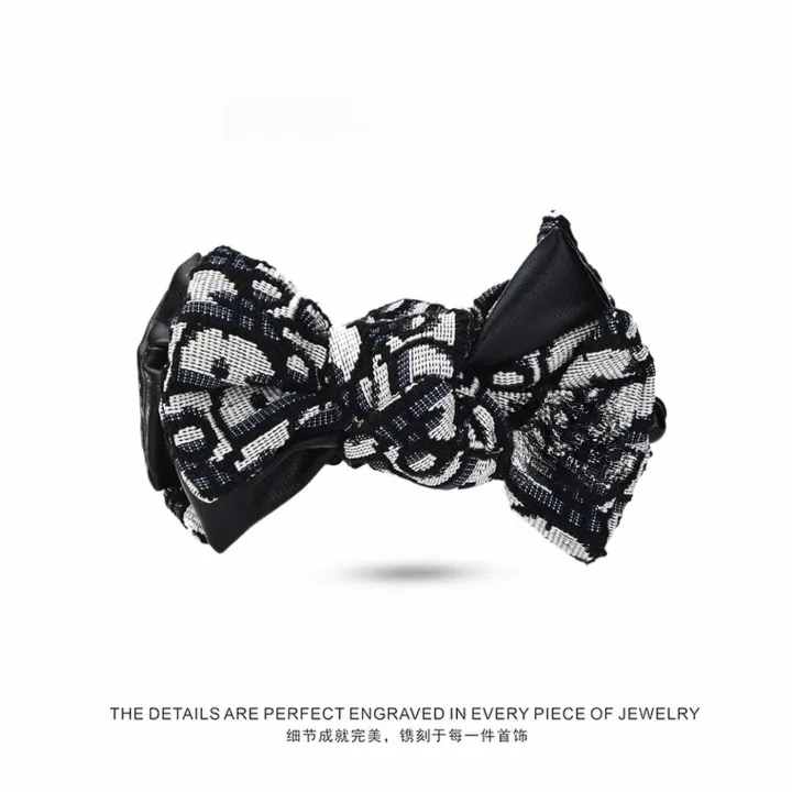 新款韩版11cm东大门黑白蝴蝶结香蕉夹网红同款气质简约百搭头饰