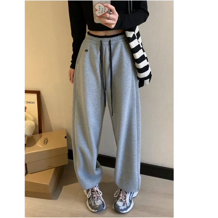 【运补6-8】鸡蛋裤女春秋新款窄版直筒高腰垂感显瘦休闲卫裤运动裤