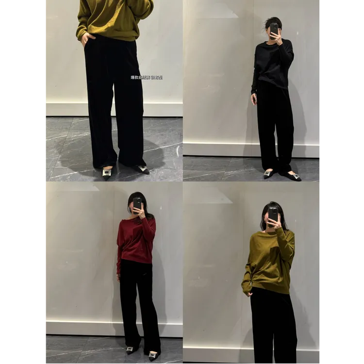 拾光者 - 限定丝绒裤 巨显瘦 口袋款 松紧腰 慵懒范十足 