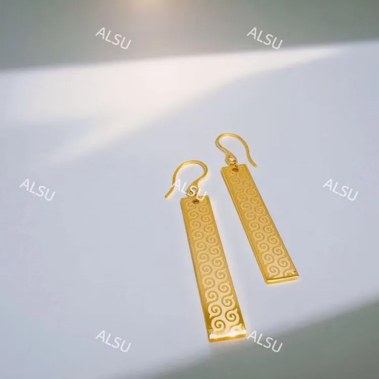 合金耳饰 ALSU原创最新款民族风简约长款耳环时尚轻奢气质百搭