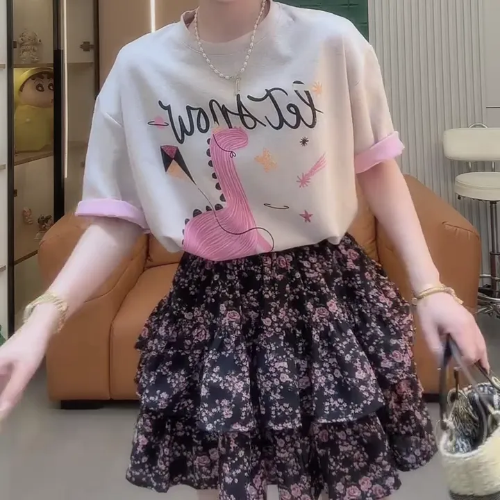 2025夏季新款时尚显瘦气质女士网红休闲洋气法式套装百搭款D6267