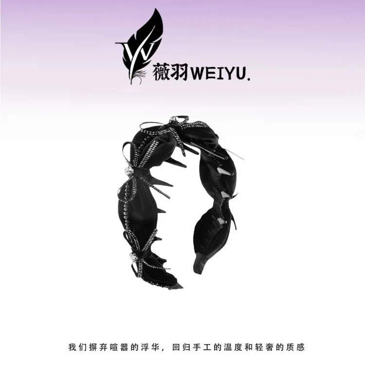 【浩瀚星辰】原创设计日韩风女休闲风日韩发箍百搭丝绒法式黑色